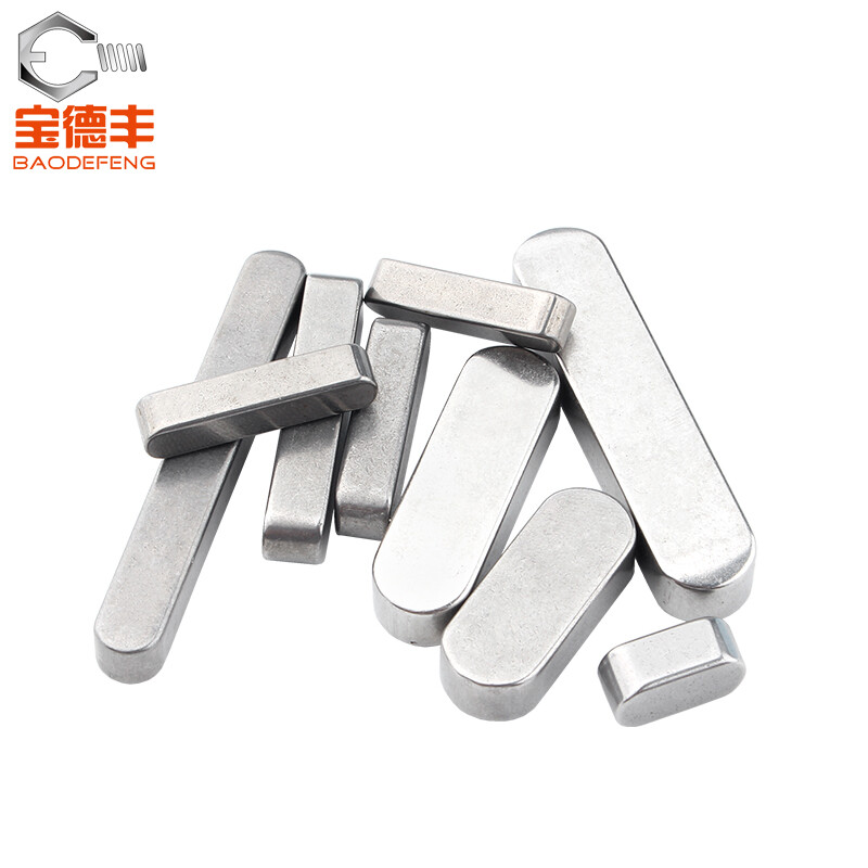 Baodefeng 304 stainless steel flat key pin rounded A-type square key pin material GB1096/square material M3M4/M5M6/M8M10/M12 M6x6x100 (5 pieces)