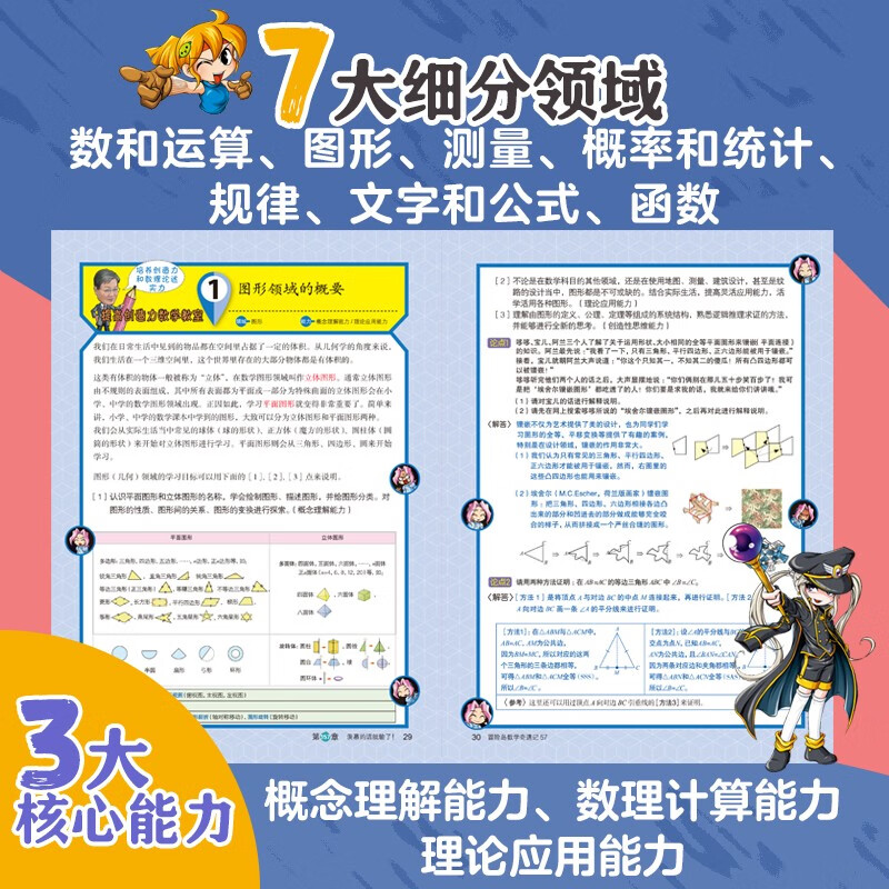 MapleStory Mathematics Adventures 11-15 Mathematics Enlightenment Book 7-14 Years Old Primary School Students Mathematics Reading for Grades 1, 2, 3, 4, 5 and 6 Covers People's Education Edition Primary School Mathematics Knowledge Points Comic Storybook