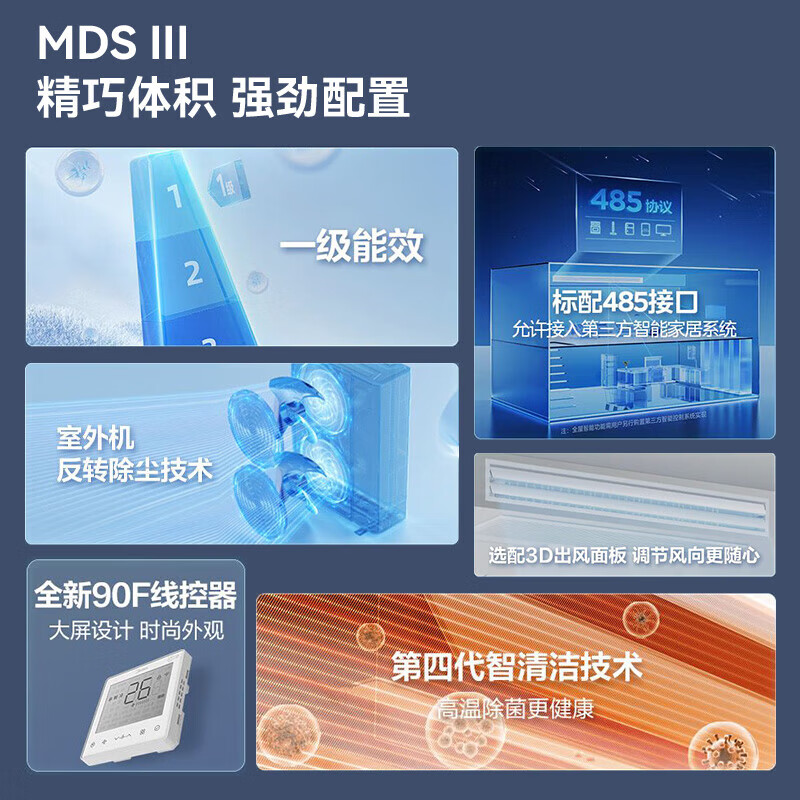 Midea Starlight Home Appliances Central Air Conditioning One to Four Multi-connected Air Conditioning Fan Full DC Frequency Conversion Level One Energy Efficiency Ideal Home Linglong MDS Third Generation Smart Air Conditioner National Subsidy Small 6 Horsepower Level One Energy Efficiency GNX