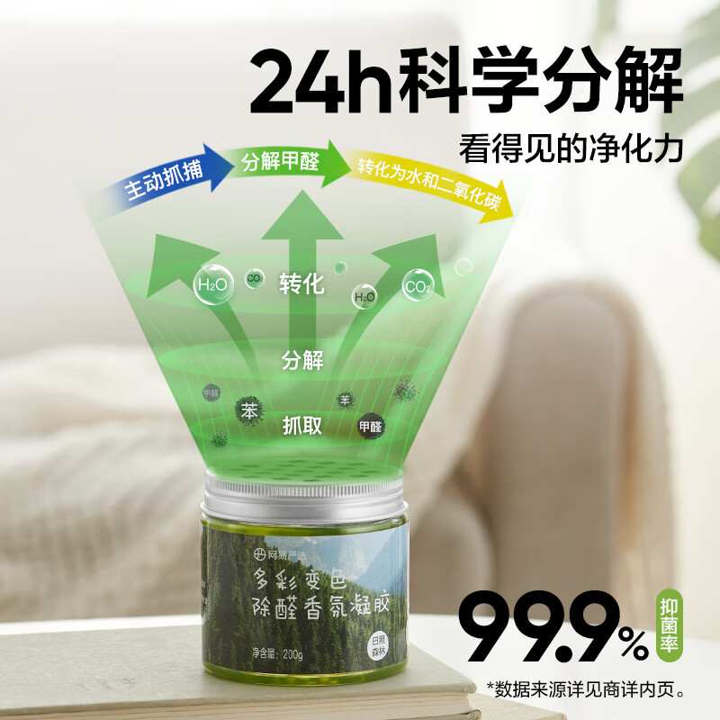 NetEase carefully selects fragrance color-changing aldehyde removal gel air freshener for home bathroom toilet toilet succulent grape 200g