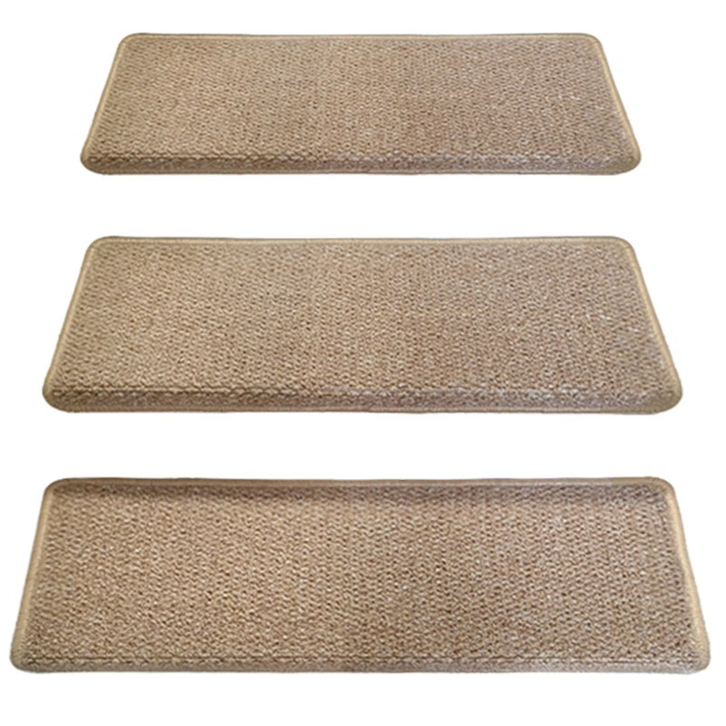 Huade imitation sisal plain stair carpet step non-slip carpet can be customized corner rest platform glue-free self-absorbing imitation sisal camel rectangle 75*24*4 cm vertical angle