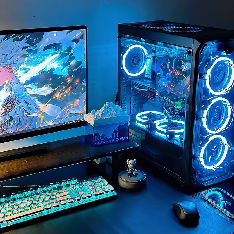 Intel Core i5 12400F/i5 14400F Second-hand computer gaming desktop RTX4060 single display black Myth Wukong live chicken game host modeling rendering DIY assembly machine Package four i5 12400F/32G/RTX3060 single host 99% new