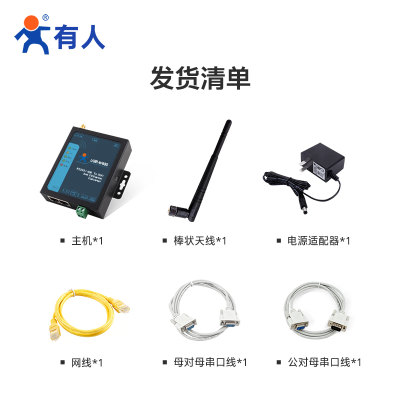 Renmin Internet of Things dual network port Wi-Fi serial port server multi-interface MODBUS gateway two-way data transmission USR-W630