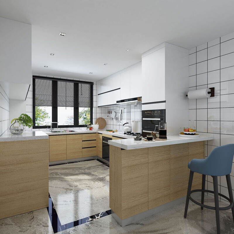 Mexueer integrated cabinet customized quartz stone stainless steel countertop modern simple economical open cabinet integrated stainless steel cabinet 1 meter