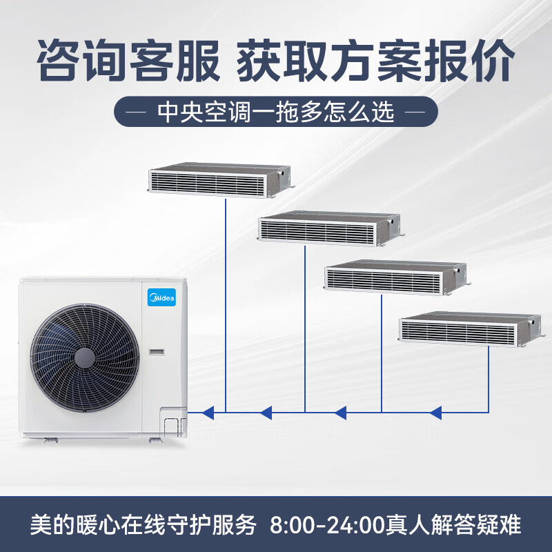 Midea Starlight Home Appliances Central Air Conditioning One to Four Multi-connected Air Conditioning Fan Full DC Frequency Conversion Level One Energy Efficiency Ideal Home Linglong MDS Third Generation Smart Air Conditioner National Subsidy Small 6 Horsepower Level One Energy Efficiency GNX