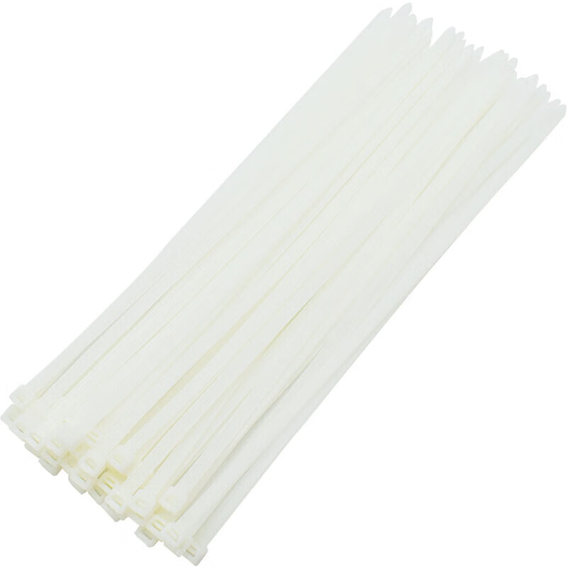 Jiuqiangu self-locking nylon cable ties, cable management tape, host installation, gardening, cable desktop cable management, wire binding, 7.6*500mm national standard white, 100 pieces/pack 0465