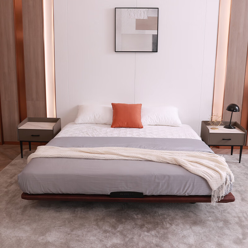 Mousse (de RUCCI) double bed suspended bed creative no bedside technology cloth bed bedroom bed 1.8*2 meters