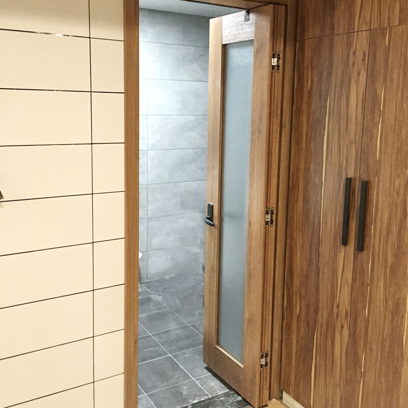 MEXEMINA Japanese style folding door bathroom Takachaya wooden bathroom toilet folding door solid wood composite 37 three 37 folding door