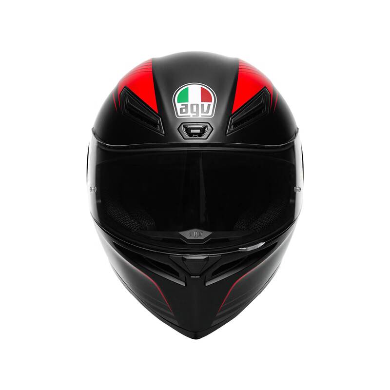 AGV K1S helmet K1 motorcycle motorcycle full-face helmet all-season universal full-coverage running helmet for men and women wide-angle ventilated breathable 3C K1S-WARMUP MATT BLACK RED XL (suitable for 59-61 head circumference)