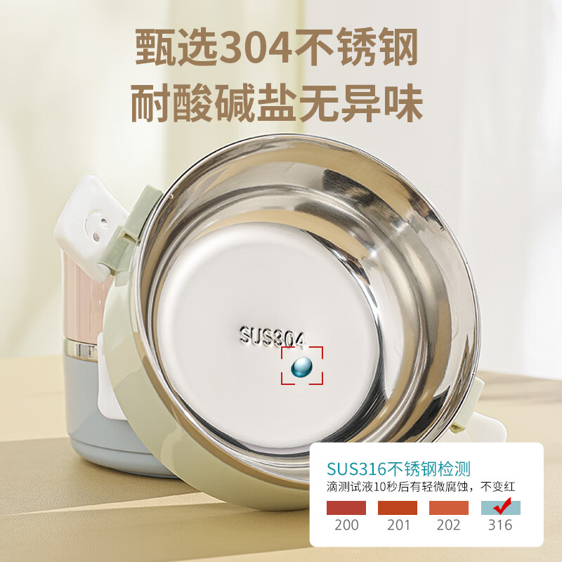 Guangyi 304 stainless steel four-layer insulated lunch box, multi-layer combinable macaron lunch box + insulated bag GY8809