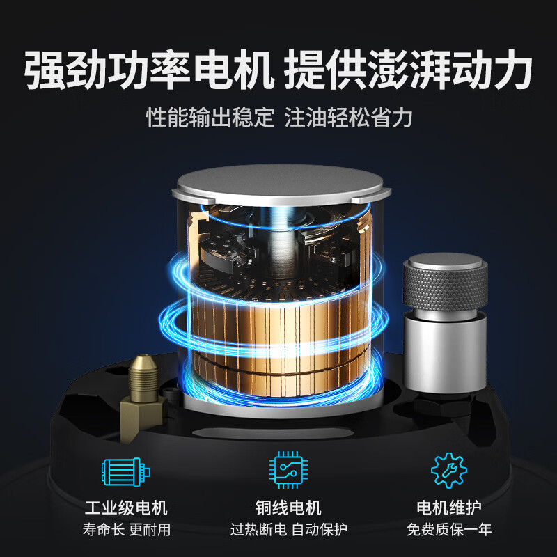 Wufu electric butter machine new 24v grease gun excavator special 220v high pressure pump handheld fully automatic oiler double cylinder 24v sinking + 11.5m hose reel