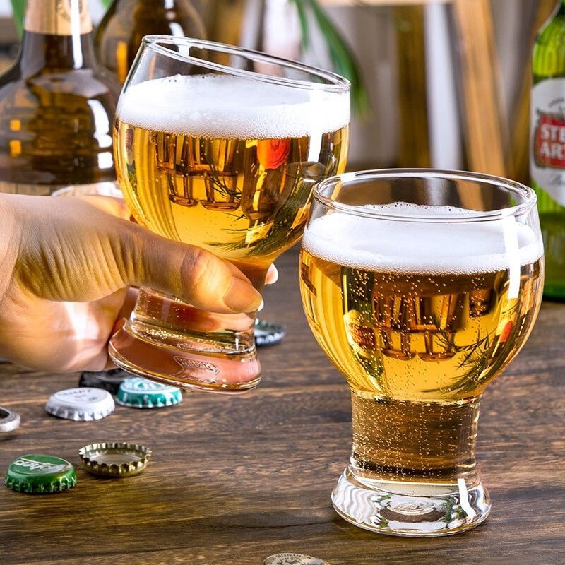 Ouxin original imported glass beer cup for household and commercial large-capacity Internet celebrity wheat craft beer cup juice drink cup Bavarian cup 455ml 6 pieces