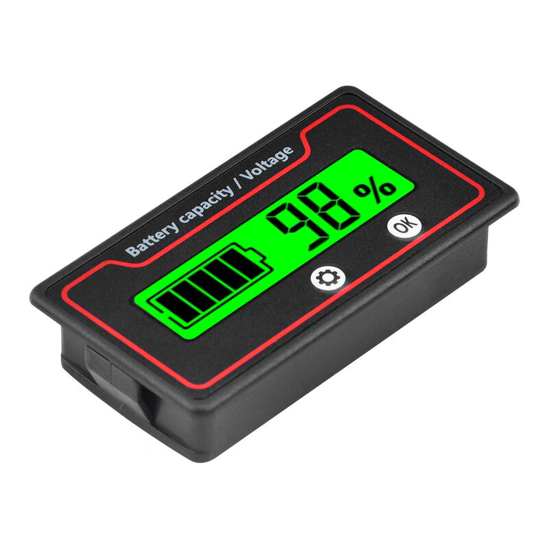 DC9-120V battery power display meter lead-acid lithium battery iron lithium universal custom power display green display