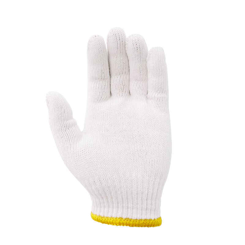 Shengfang gloves labor protection wear-resistant work anti-slip cotton thickened white cotton yarn cotton thread construction site gloves 550 yellow edge 60 pairs