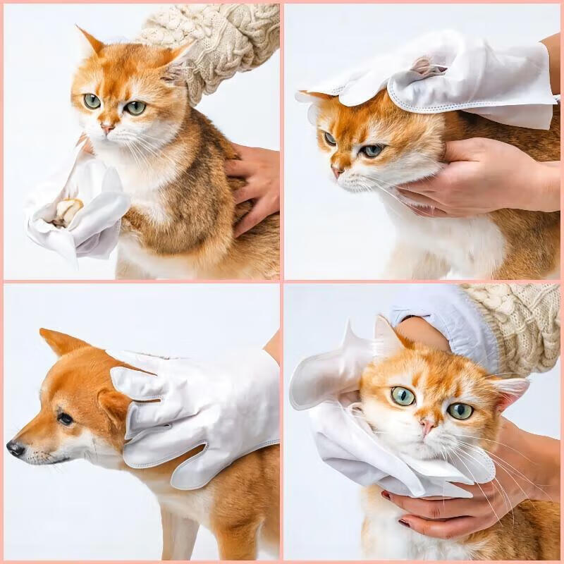ATAU Pet Disposable Gloves Wet Wipes for Cats and Dogs Universal Sterilization, Deodorization, Foot Wiping, Bathing, Dry Cleaning and Cleaning 6 pieces*3