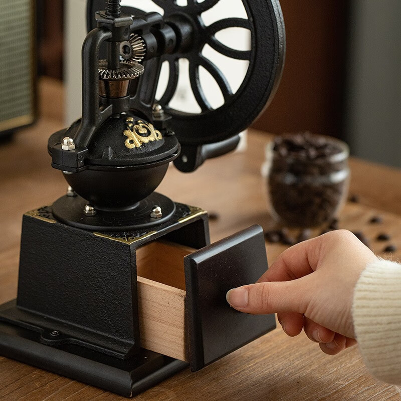 Royal Coffee Hand Grinder Household Coffee Bean Grinder Wheel Retro Hand Grinder Coffee Grinder Wooden Body Retro Hand Grinder
