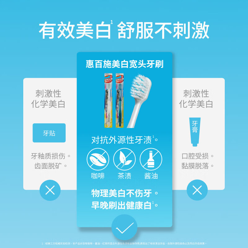 Huibaishi wide-head medium-hair whitening toothbrush for adult men and women couples gum protection, whitening teeth and tongue coating cleaning 1 color random