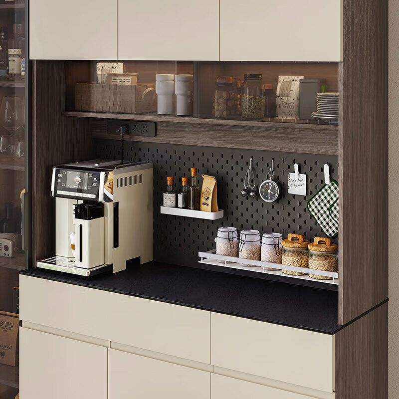 Lin's Home Italian Simple Sideboard Storage Cabinet Living Room Wall Tea Cabinet Wine Cabinet Lin's Wood Industry TV1T Functional Sideboard High Cabinet + Dining Table + Dining Chair