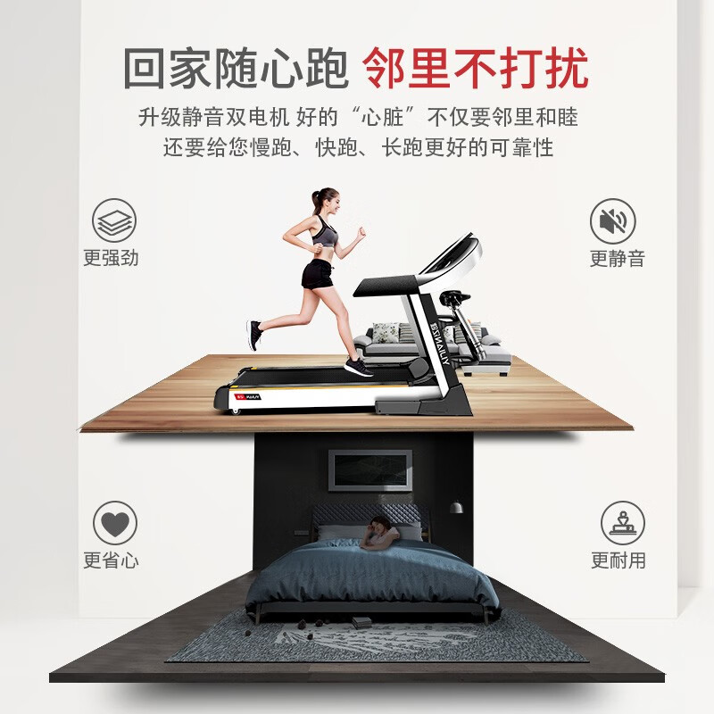 YIJIAN (YIJIAN) 9009D treadmill household model small foldable indoor family multi-function flagship model 15.6-inch touch screen multi-function Wifi watch 6