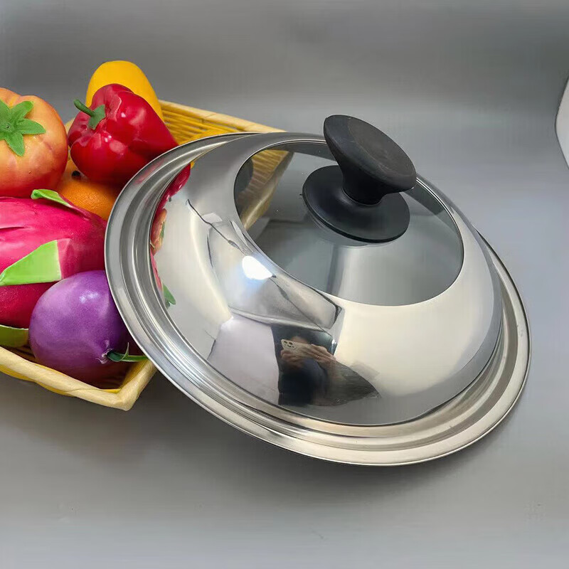 Haofanjie pot lid 32cm stainless steel high arch wok universal tempered glass rice cooker lid cooking induction cooker universal lid combination lid plastic top bead 32cm