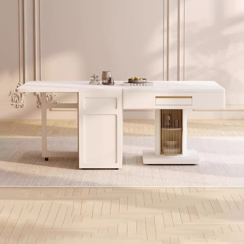 Yueting slate folding retractable dining table mahjong table machine tea table all-in-one dual-use household small apartment 2025 new folding mahjong table (storage model)