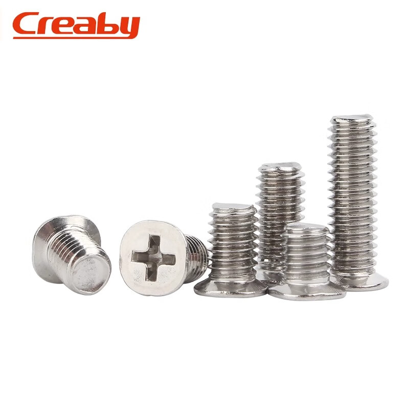 Creaby304 stainless steel cross small countersunk head screws flat head bolts small head diameter machine wire screws large flat head small screws M4*6 head 6.0 50 capsules