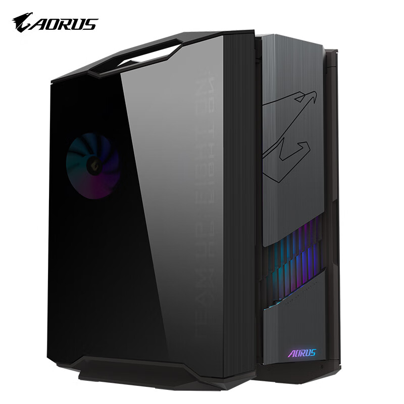 95% new GIGABYTE mechanically carved AC601G, hidden backline, double-sided tempered glass side see-through, compatible with water-cooled graphics card vertical installation/420 water-cooling positions/pre-installed 4 fans/maximum compatible with E-ATX