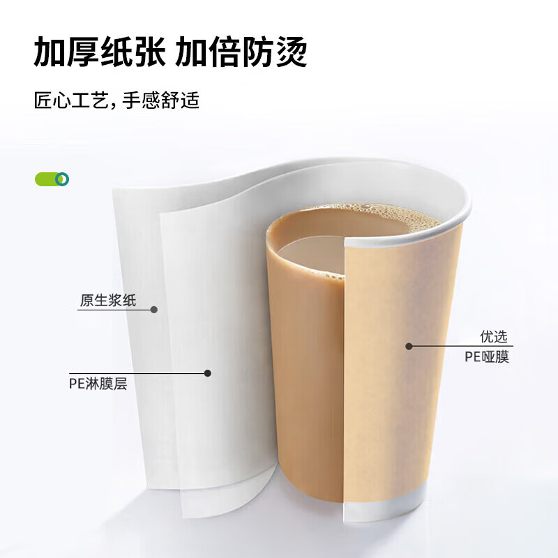 Ogilvy disposable coffee cup switch lid heat-resistant coffee cup drink milk tea cup with lid 350ML 20 pieces