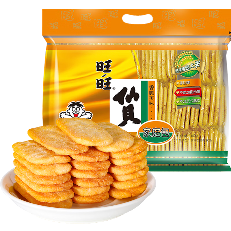 Want Want Senbei Original Flavor 400g Family Pack Casual Puffed Food Biscuits Pastries Snacks