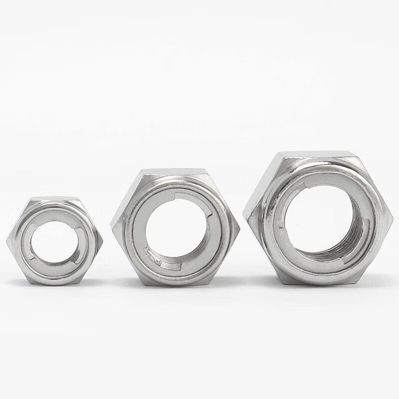 Jinchao 304 stainless steel metal self-locking nut anti-loosening nut M3M4M5M6M8M10 M6 (5 pieces) 316