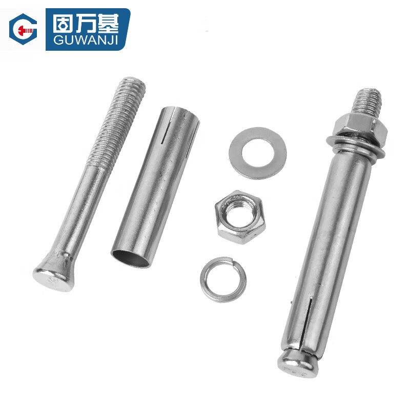 GUWANJI casing-reinforced expansion anchor, external expansion bolt, extended explosion screw, pipe blasting nail, 304 stainless steel M8x80, 10 pcs/pack