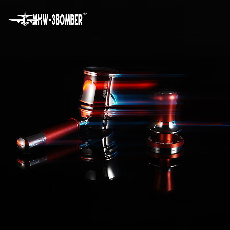 MHW-3BOMBER Bomber Streamer Powder Hammer Italian Coffee Powder Press 30 lbs. Constant Force Pressing Powder Hammer Three Spring Horizontal Constant Design Streamer Series-Set C