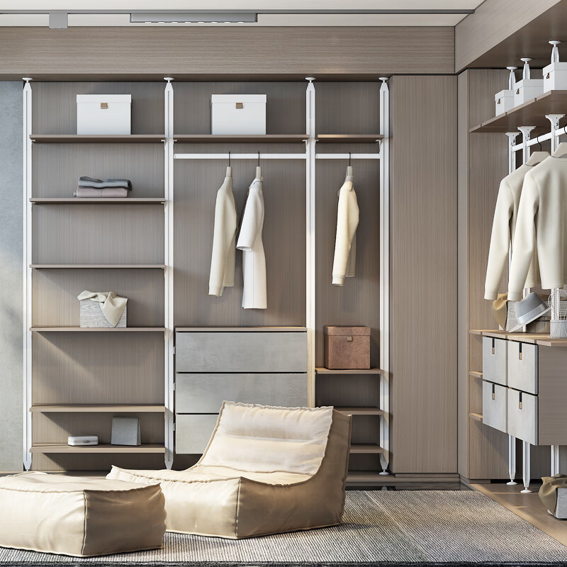 KUKA Whole House Customized Environmentally Friendly Panels Bedroom Overall Wardrobe Cloakroom Large Wardrobe Living Room Entrance Cabinet Study Cabinet 59800/set (Consult customer service to place an order)