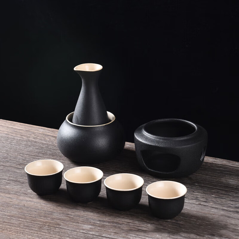 Bonison wine ice machine, Chinese style wine kettle, warm cup set, 7-piece set, 7-piece wine set