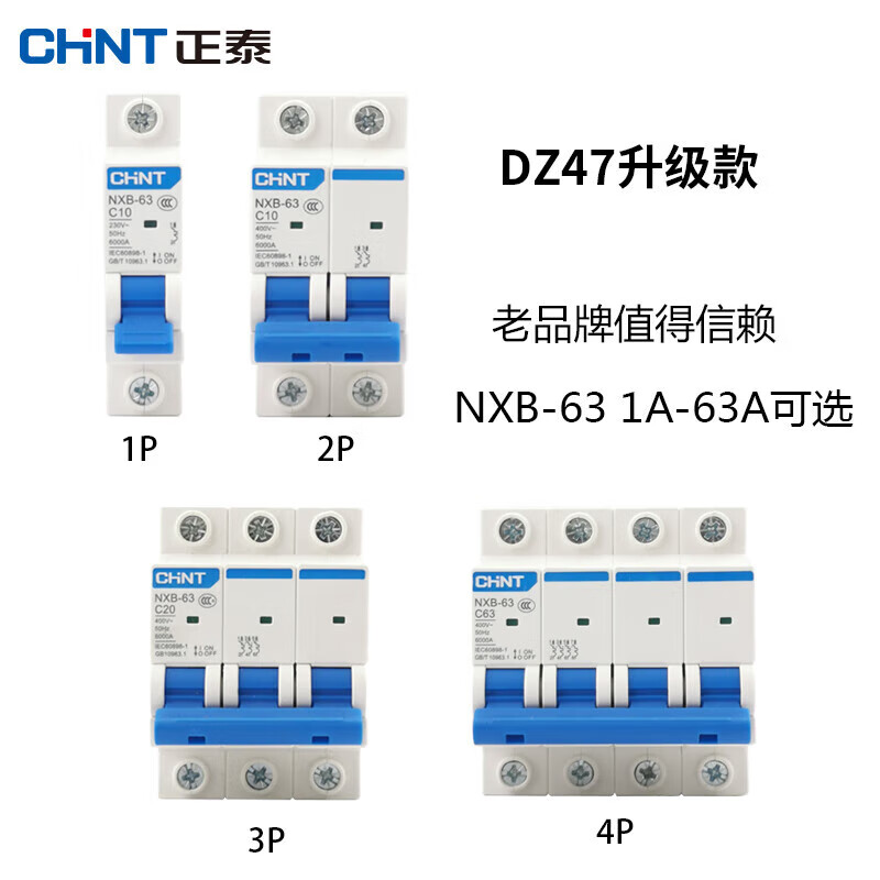 Chint air switch NXB-63 1P2P3P4P household 100A 63A 32A small circuit breaker DZ47 1A 2P