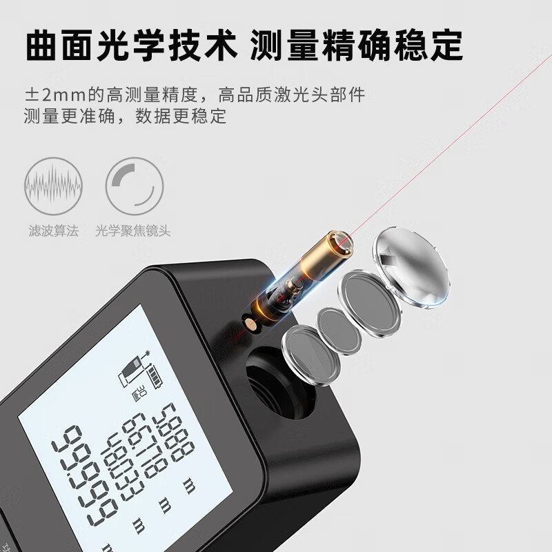 OULAIDE laser distance meter handheld infrared measuring instrument electronic ruler laser ruler high-precision room measurement instrument 119 meters exclusive model + voice broadcast