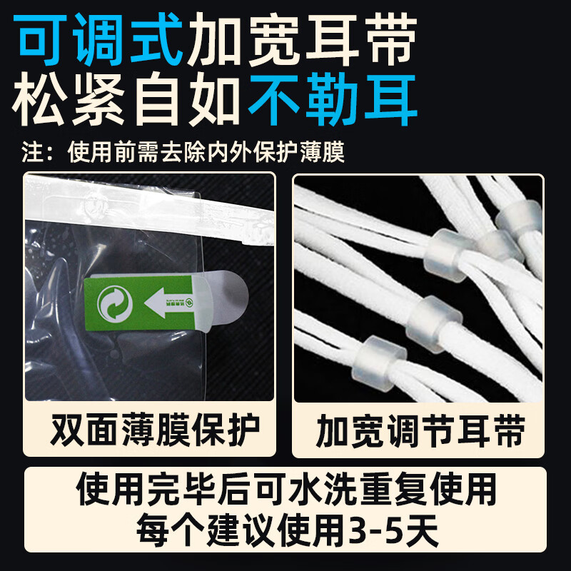 Okeyun transparent mask for catering, anti-droplet saliva, food-grade material, plastic, kitchen, chef, restaurant, canteen, breathable