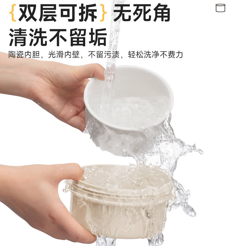 SUPOR lunch box with ceramic lining, microwave lunch box, heatable lunch box, leak-proof portable lunch box for office workers, quinoa coffee - three-piece set - with bag