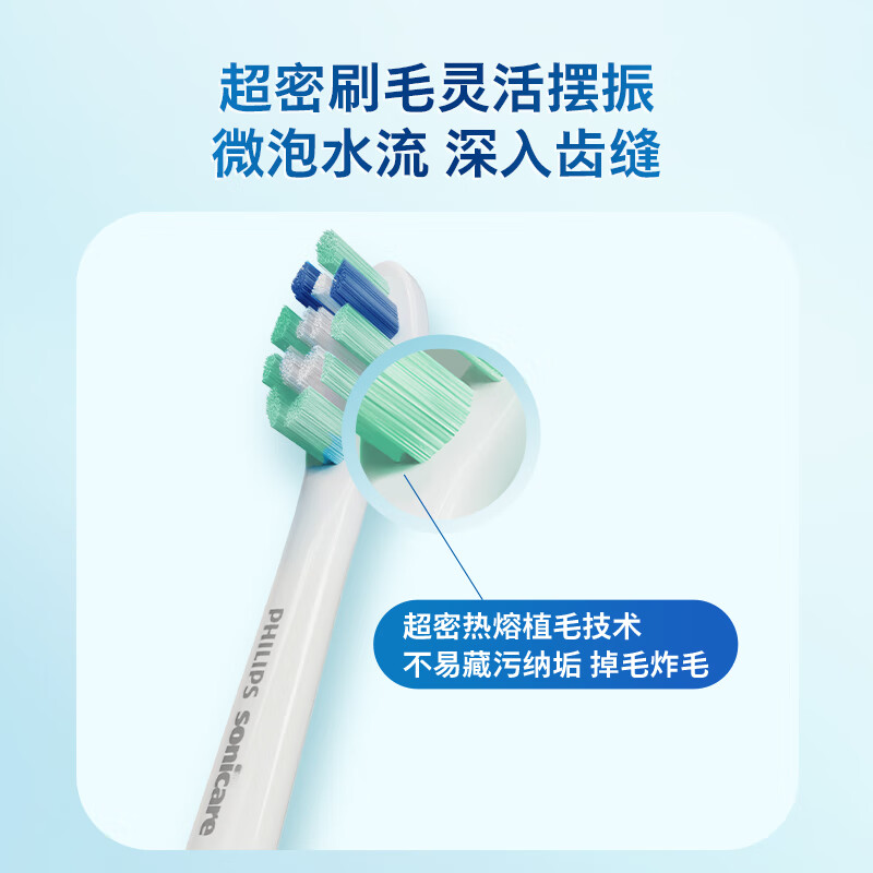 Philips (PHILIPS) electric toothbrush head official original adapter Diamond 3/7/9 series brush handle cleans gums, protects and brightens Europe imported 3-pack HX6063/67 white