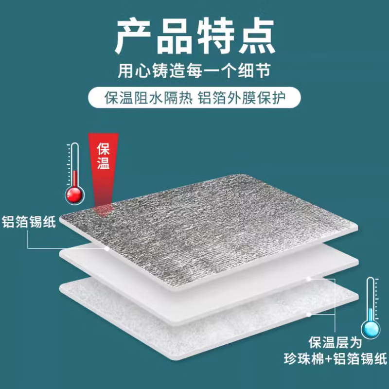 Youkupinsheng insulation bag aluminum foil thickened disposable takeout car food preservation and refrigeration tin foil insulation medium size * 20