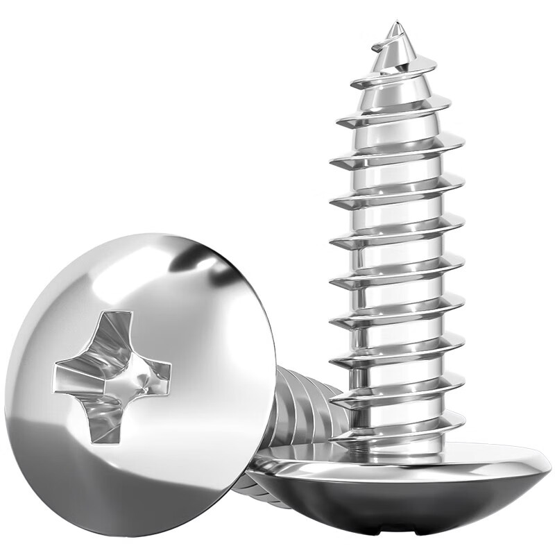 Tianzhuo Hardware 201 stainless steel large flat head cross self-tapping screws half mushroom head umbrella head round head large wood screws MM3M4M5 M3*8-200 pieces