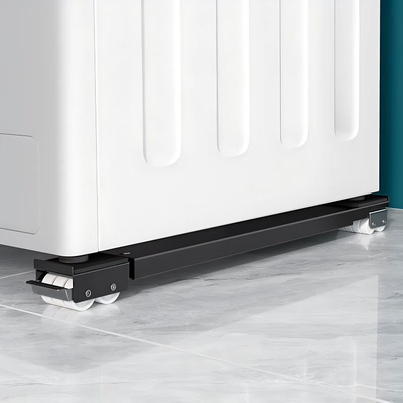 Sporadic washing machine base shelf universal wheel refrigerator storage rack removable universal roller impeller fully automatic suitable for Haier Little Swan Siemens Panasonic shock-proof pad height bracket one-way silver gray 24 wheels retractable 45-72cm