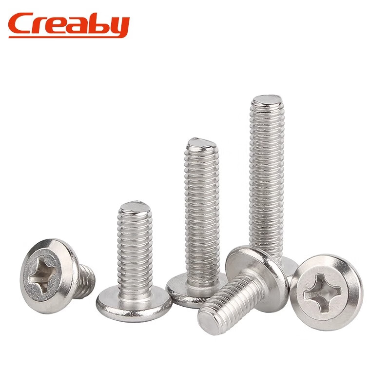 Creaby304 stainless steel large flat head bevel screws nickel plated cross large flat head screws furniture bolts M6x50 (5 pieces) 304 material