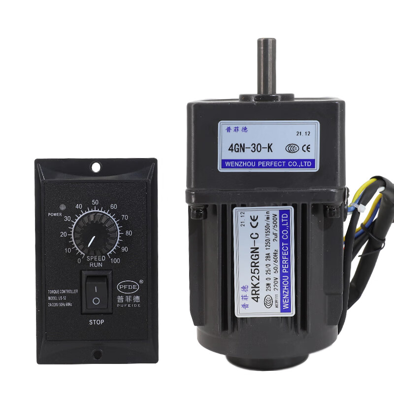 Yue Changsheng 40W 220V AC reduction motor 4RK40RGN reversible speed motor high torque metal gearbox motor motor + gearbox 4GN30K (0-41 revolutions per minute 40W motor + speed regulator