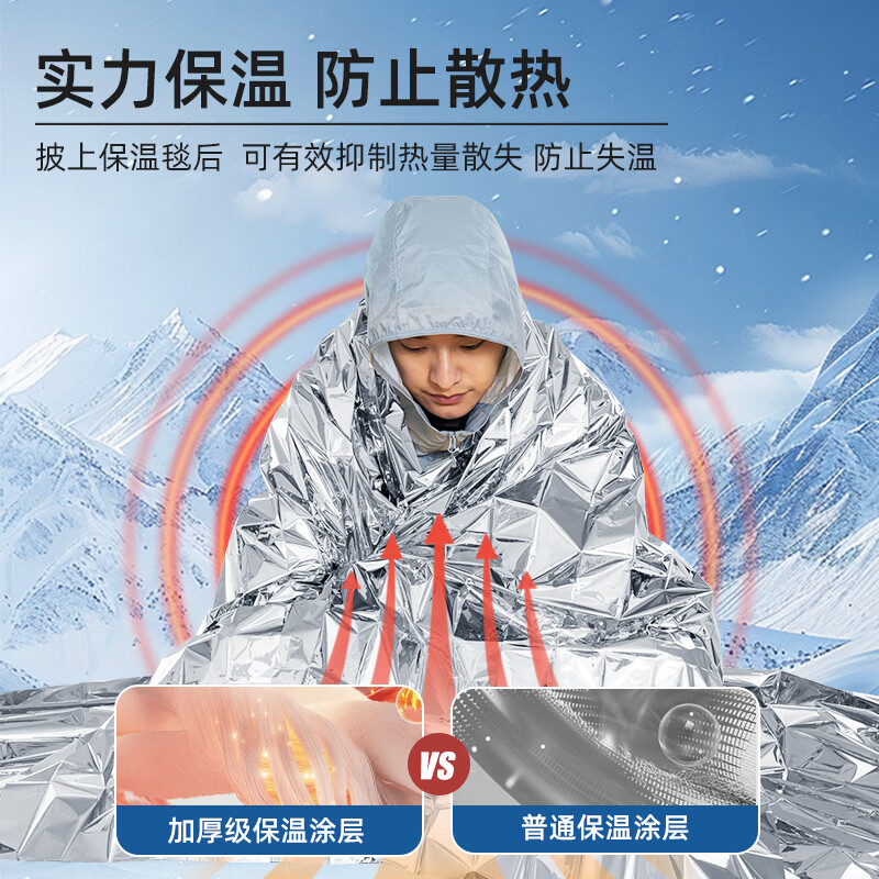 Blue sail medical (blue sail+) earthquake heavy rain search and rescue life-saving blanket emergency blanket insulation blanket outdoor equipment polyester film blanket outdoor equipment silver two-color 130*210cm 10 strips/bag