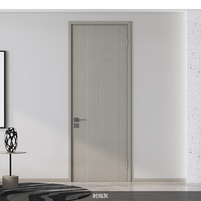 Mengtian Woodwork Water-lacquered wooden door Interior door Bedroom door Plain 4P61 Whitewashed Autumn Fragrance