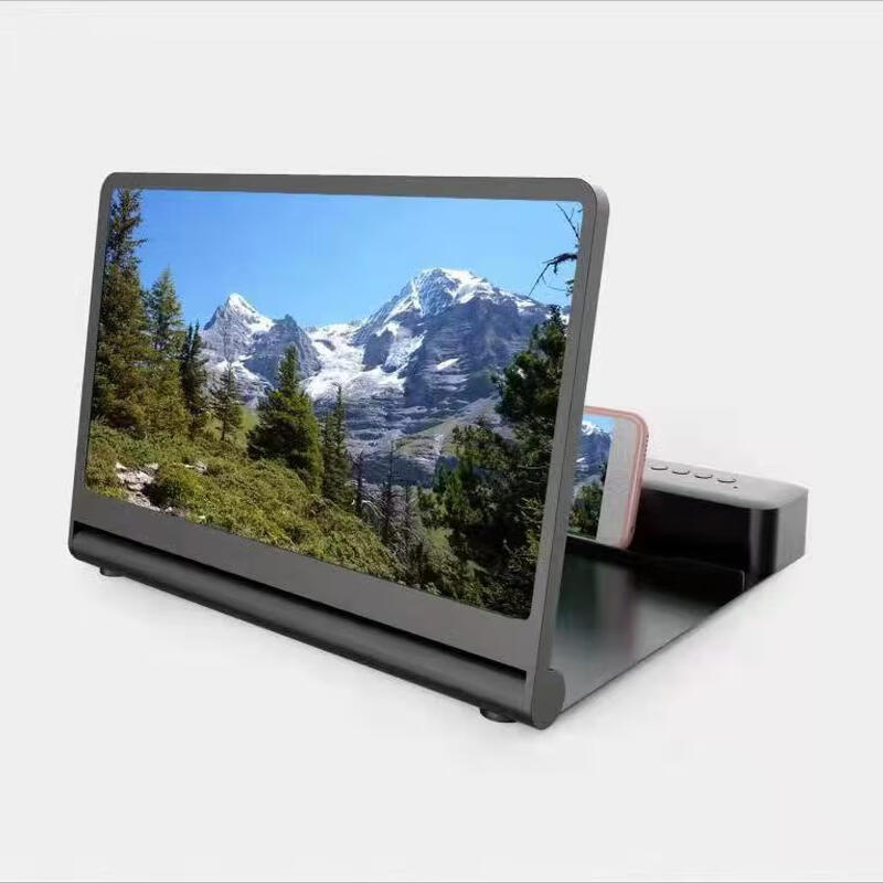 Jianshi mobile phone screen amplifier drama chasing artifact comes with Bluetooth audio TV desktop mobile phone holder creative retro TV HD curved student watching TV drama chasing holder full screen black upgraded model 12 inches comes with Bluetooth audio