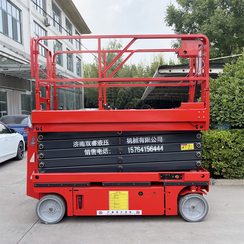 Lift mobile scissor-type aerial vehicle 10-meter small fully self-propelled electric hydraulic aerial work platform mobile lift handle