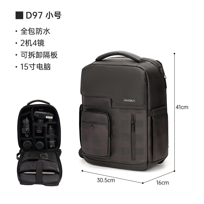 CWATCUN Backpack Camera Bag Single Large Capacity Digital Lens Notebook Storage Bag Photography Outdoor Shockproof Multifunctional Backpack Sony Canon Nikon Fuji