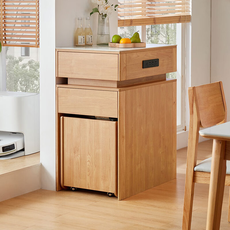 Lin's Home Simple Slate Dining Table Small Household Island Cabinet Dining Table OU6R Wood Color Island Cabinet